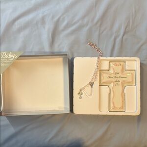 Pink and Gold Cross Nursery Set